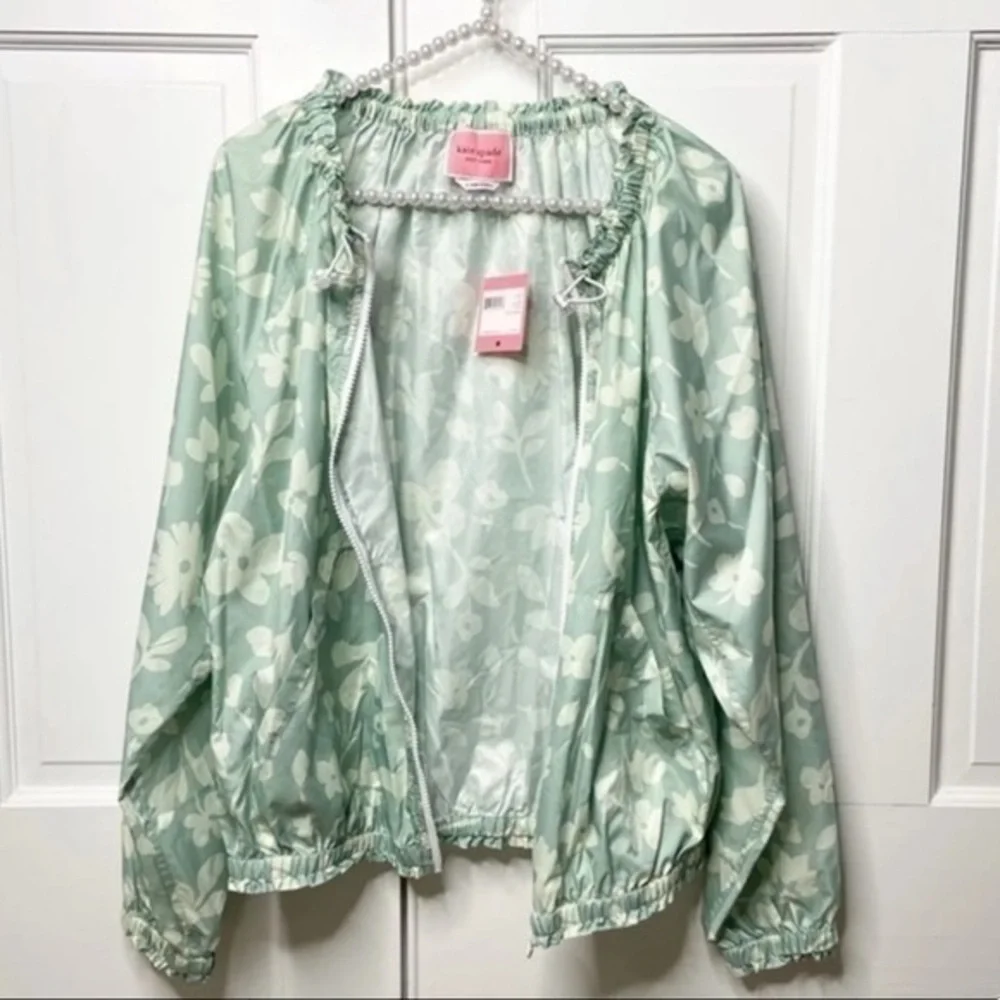 NWT Kate Spade Splash Hooded Preppy Windbreaker Lightweight Packable‎ Jacket
